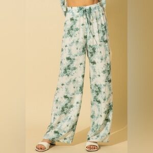 TALULAH teal and White Wide Leg Pants new without tags